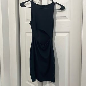 PrettyLittleThing black cut out mini dress